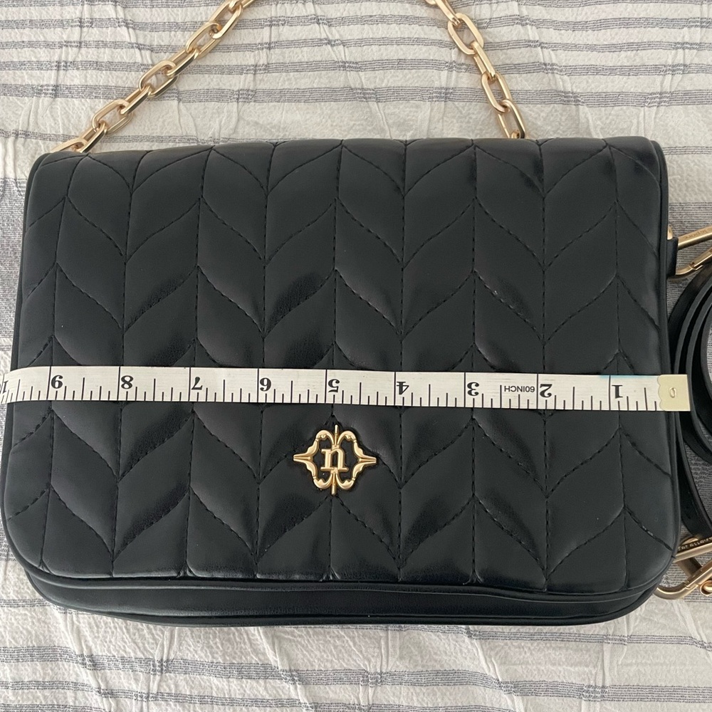 Nanette Lepore Black Quilted Crossbody Bag